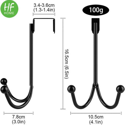 Metal Double Hanging Storage Hooks on Doors