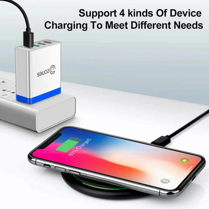 MFi Certified iPhone 4 Port High Speed Wall Charger and 4 Lightning Cables