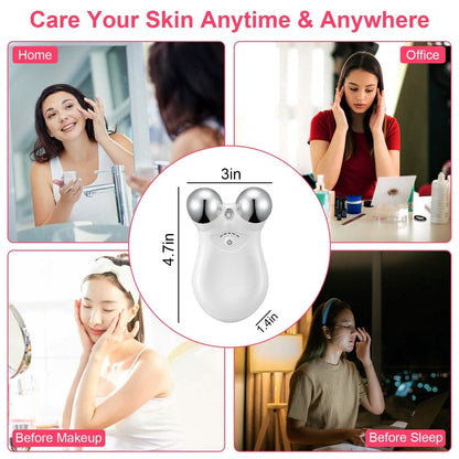Micro-Current Face Massager Rechargeable Roller with 5 Gears