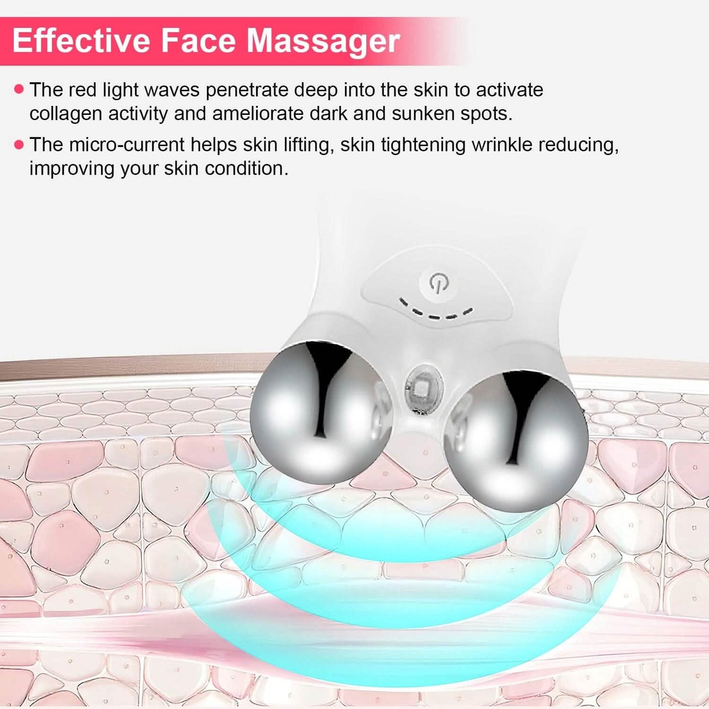 Micro-Current Face Massager Rechargeable Roller with 5 Gears