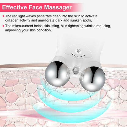 Micro-Current Face Massager Rechargeable Roller with 5 Gears