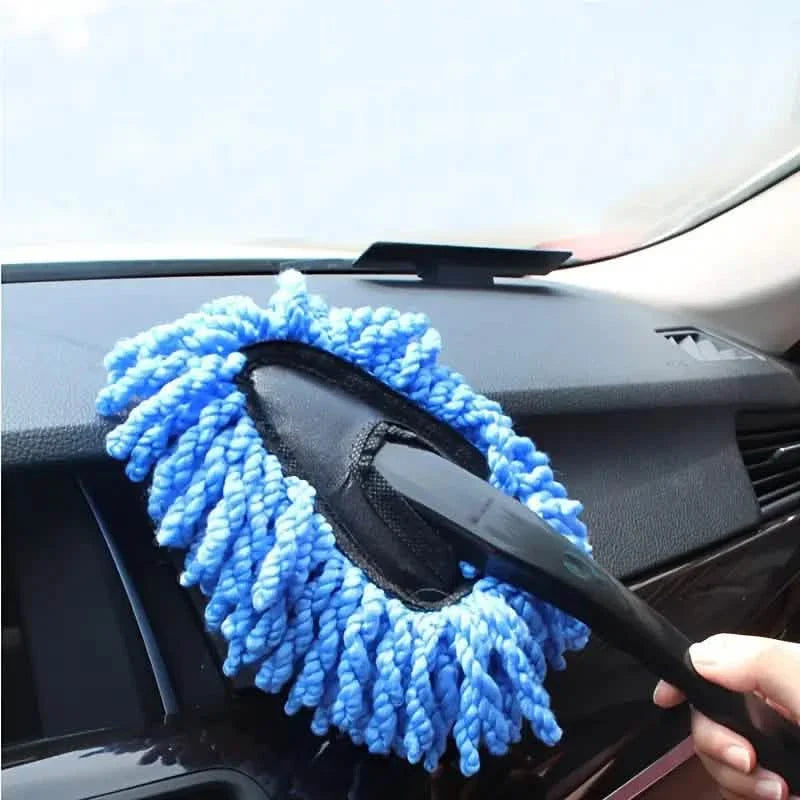 Microfiber Car Duster with Plastic Handle - Interior Cleaning Brush