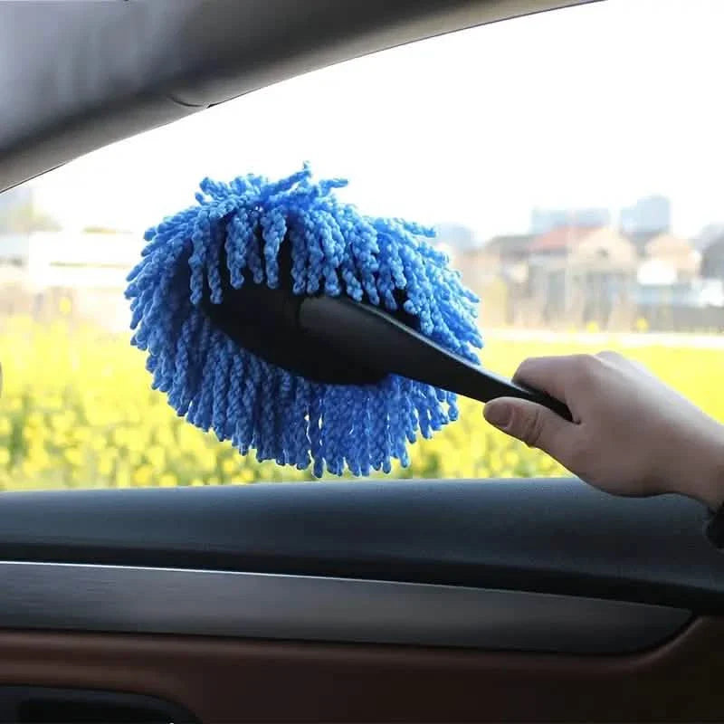 Microfiber Car Duster with Plastic Handle - Interior Cleaning Brush