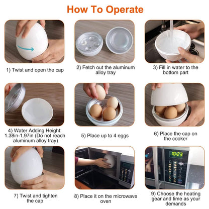 Microwave Egg Broiler Cooker Up to 4 Eggs