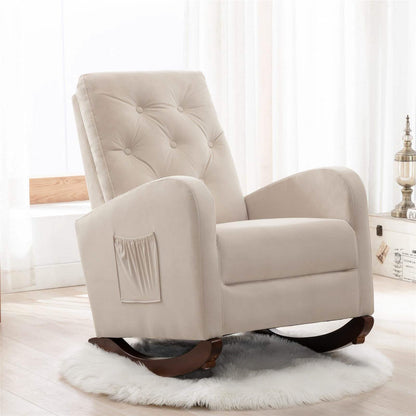 Mid-Century Modern Nursery Rocking Chair Armchair