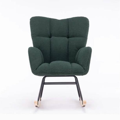 Mid-Century Modern Teddy Fabric Tufted Upholstered Rocking Chair