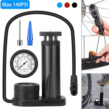 Mini Bike Foot Pump Portable Bicycle Tire Inflator