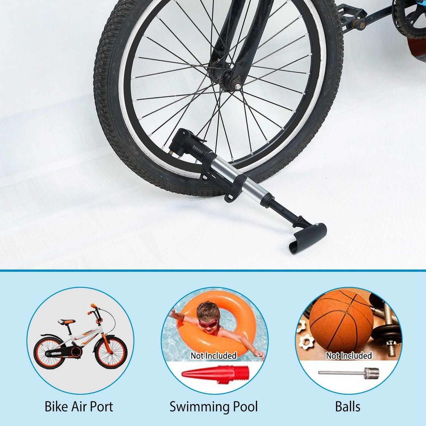 Mini Bike Pump Portable Bicycle Tire Inflator