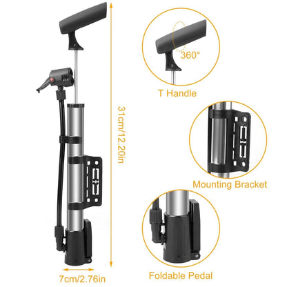 Mini Bike Pump Portable Bicycle Tire Inflator