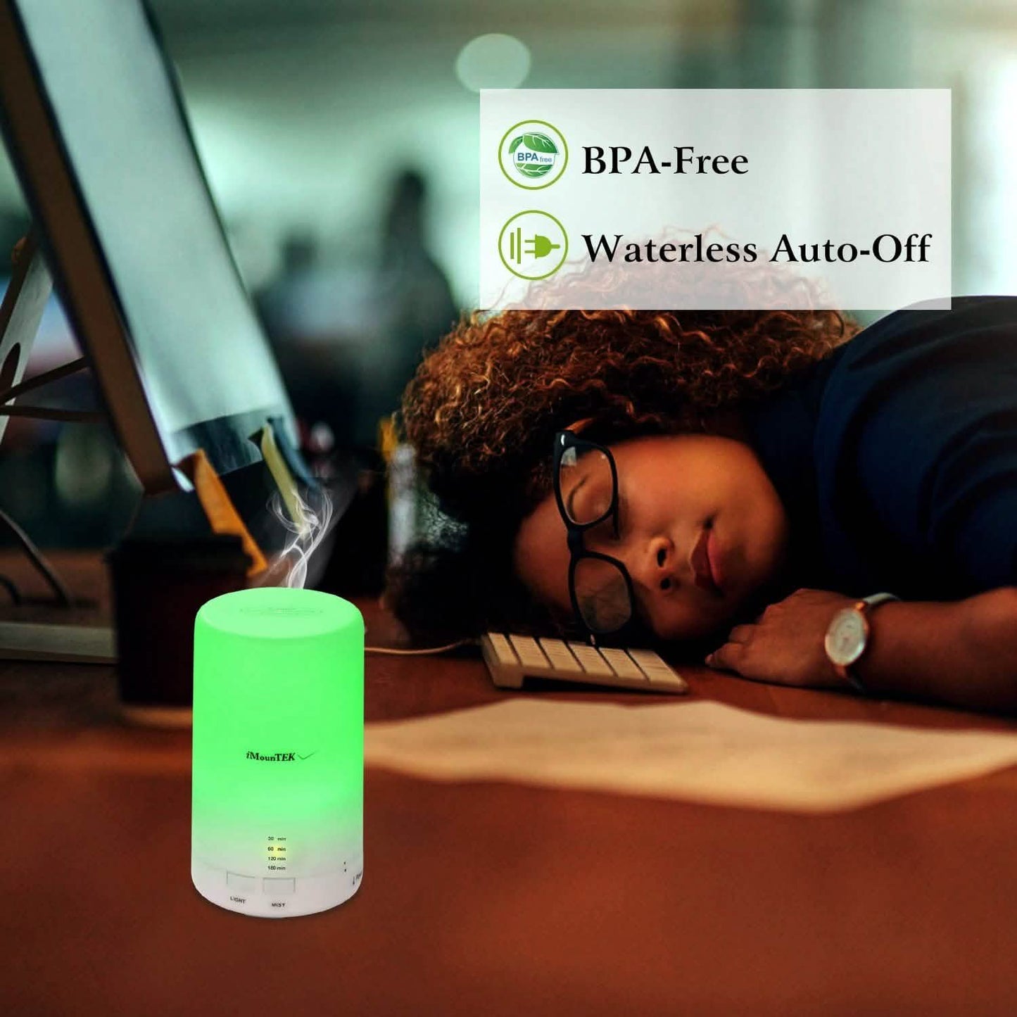 Mini Cool Mist Humidifier with 7 Color LED Lights