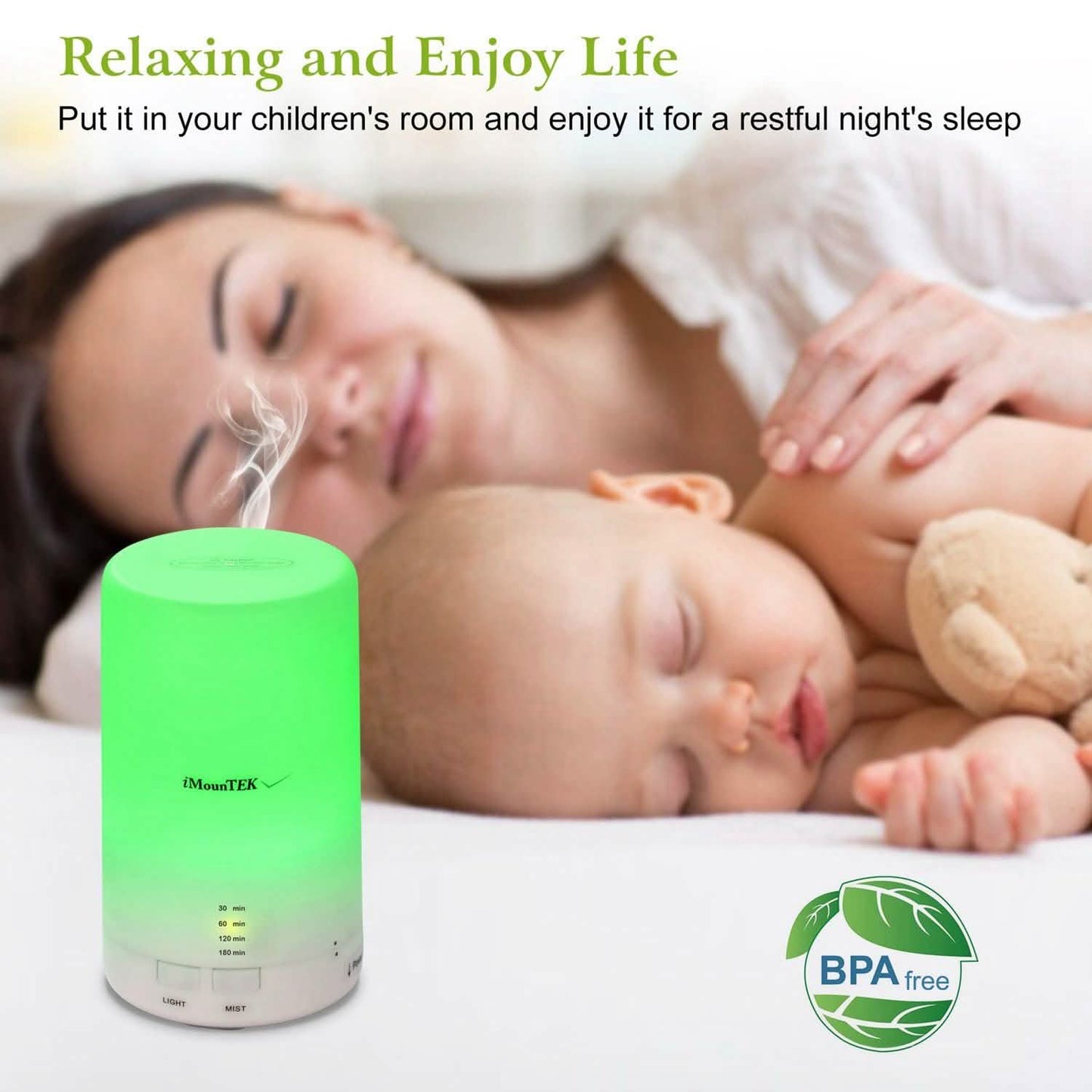 Mini Cool Mist Humidifier with 7 Color LED Lights