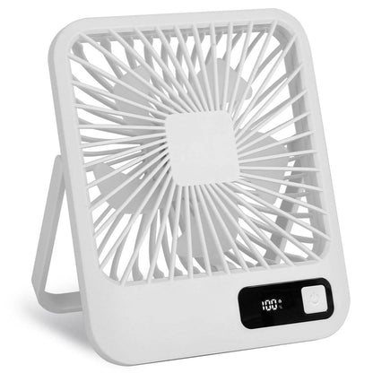 Mini Desktop Cooling Fan Rechargeable Battery Powered with LCD Display