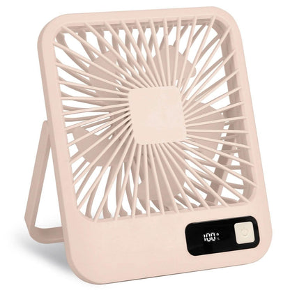 Mini Desktop Cooling Fan Rechargeable Battery Powered with LCD Display