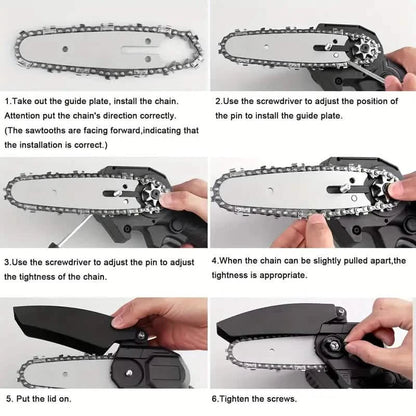 Mini Handheld Chain Saw - Band Saw with Premium Splash Protection, Safety Lock