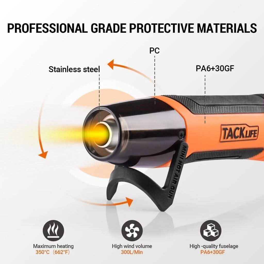 Mini Heat Gun 350W/662°F Hot Air Gun with 6.56Ft Long Cable