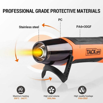 Mini Heat Gun 350W/662°F Hot Air Gun with 6.56Ft Long Cable