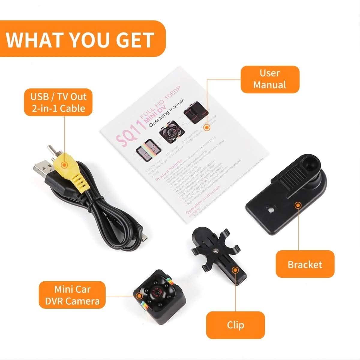 Mini Hidden Spy Camera 1080P Night Vision - Assorted Colors