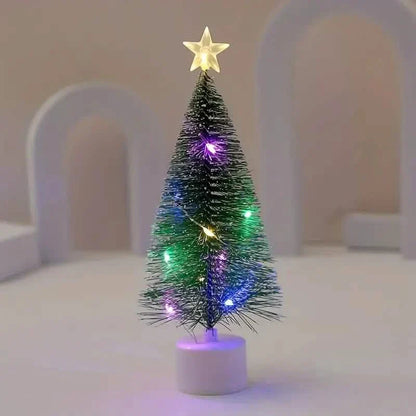 Mini Lighted Colorful Christmas Tree with LED Night Light Acrylic Artificial