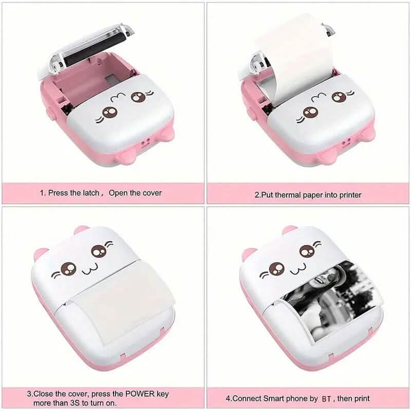 Mini Pocket Wireless BT Thermal Inkless Printer for Smartphones