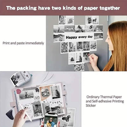 Mini Pocket Wireless BT Thermal Inkless Printer for Smartphones
