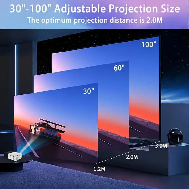 Mini Portable High-Definition Movie Projector Bright 3000+ Lumen HD LED Light Source With USB