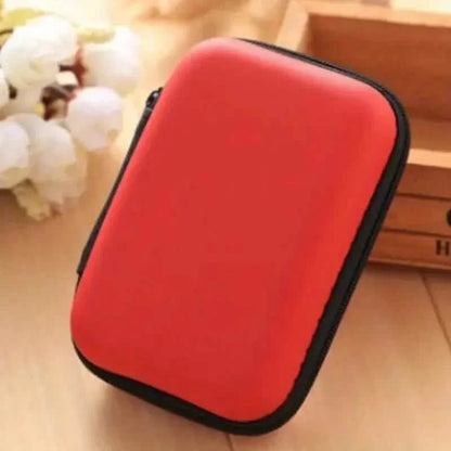 Mini Travel Portable Zippered Earphone, Coin, Jewelry, Accessory Box