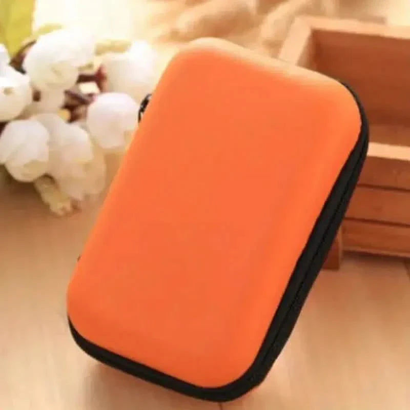 Mini Travel Portable Zippered Earphone, Coin, Jewelry, Accessory Box