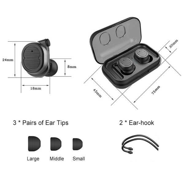 Mini True Wireless Earbuds TWS Touch Control Bluetooth 5.0 Headphone