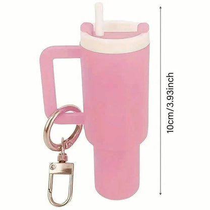 Mini Water Bottle Keychain - Street Style, Plastic Material