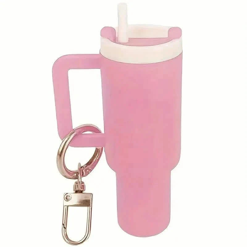 Mini Water Bottle Keychain - Street Style, Plastic Material