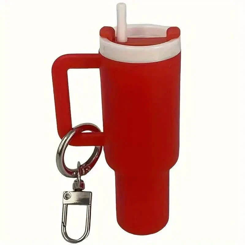 Mini Water Bottle Keychain - Street Style, Plastic Material