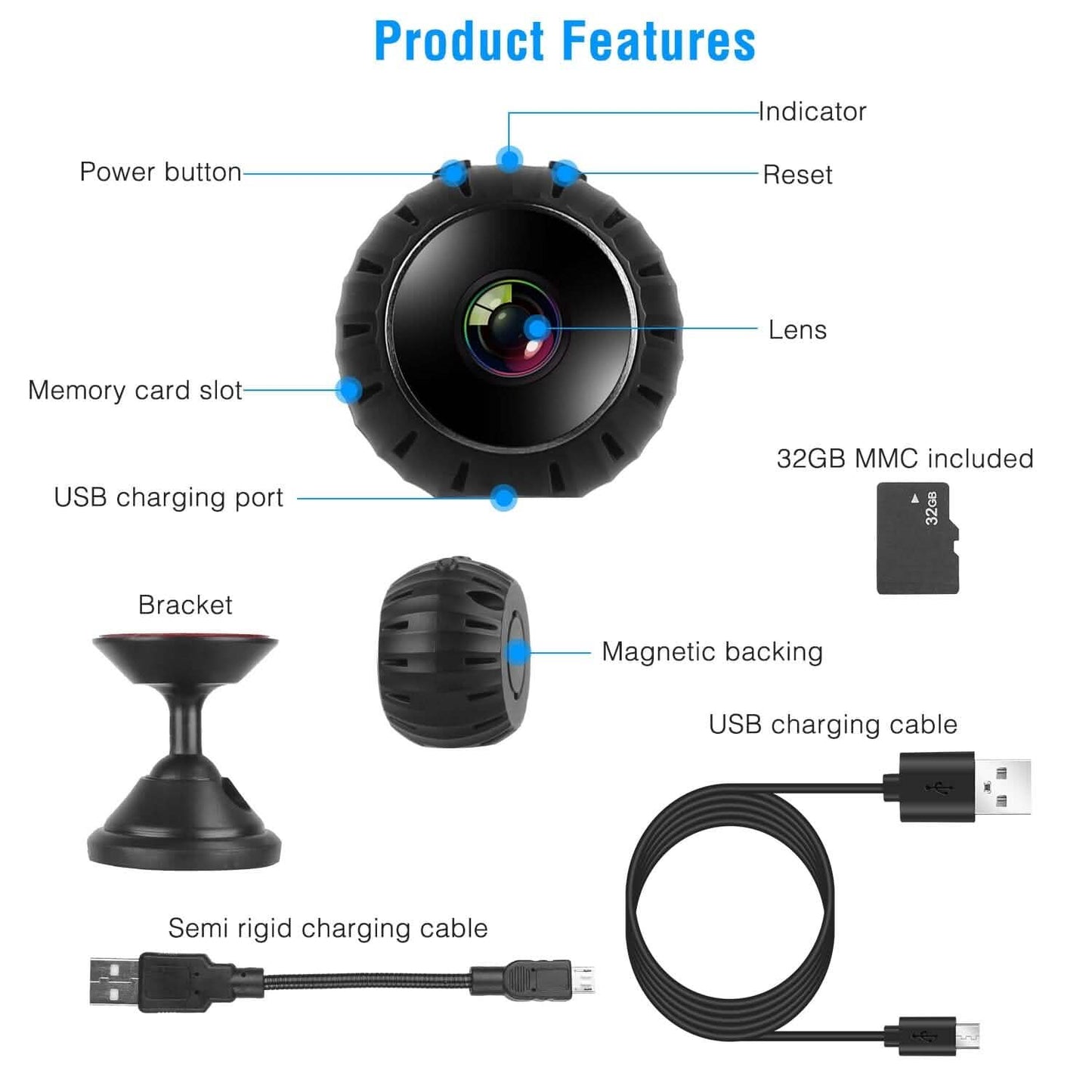 Mini Wireless Camera Wifi IR Night Vision HD 1080P Home Security