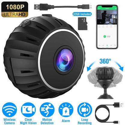 Mini Wireless Camera Wifi IR Night Vision HD 1080P Home Security