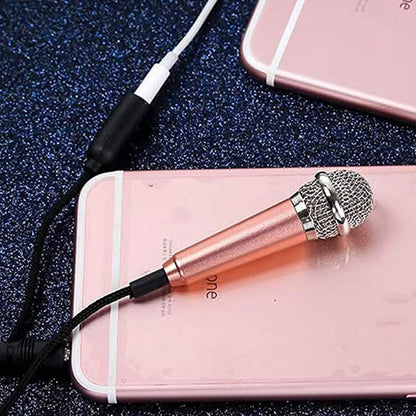 Miniature Metal Microphone for Karaoke with 3.5 mm Universal Cable
