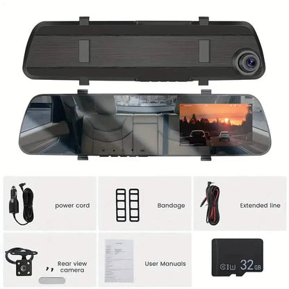 Mirror Dash Cam 4.5 Inch Rear View Mirror 1080P Front and Rear View Dual Cameras