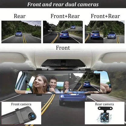 Mirror Dash Cam 4.5 Inch Rear View Mirror 1080P Front and Rear View Dual Cameras