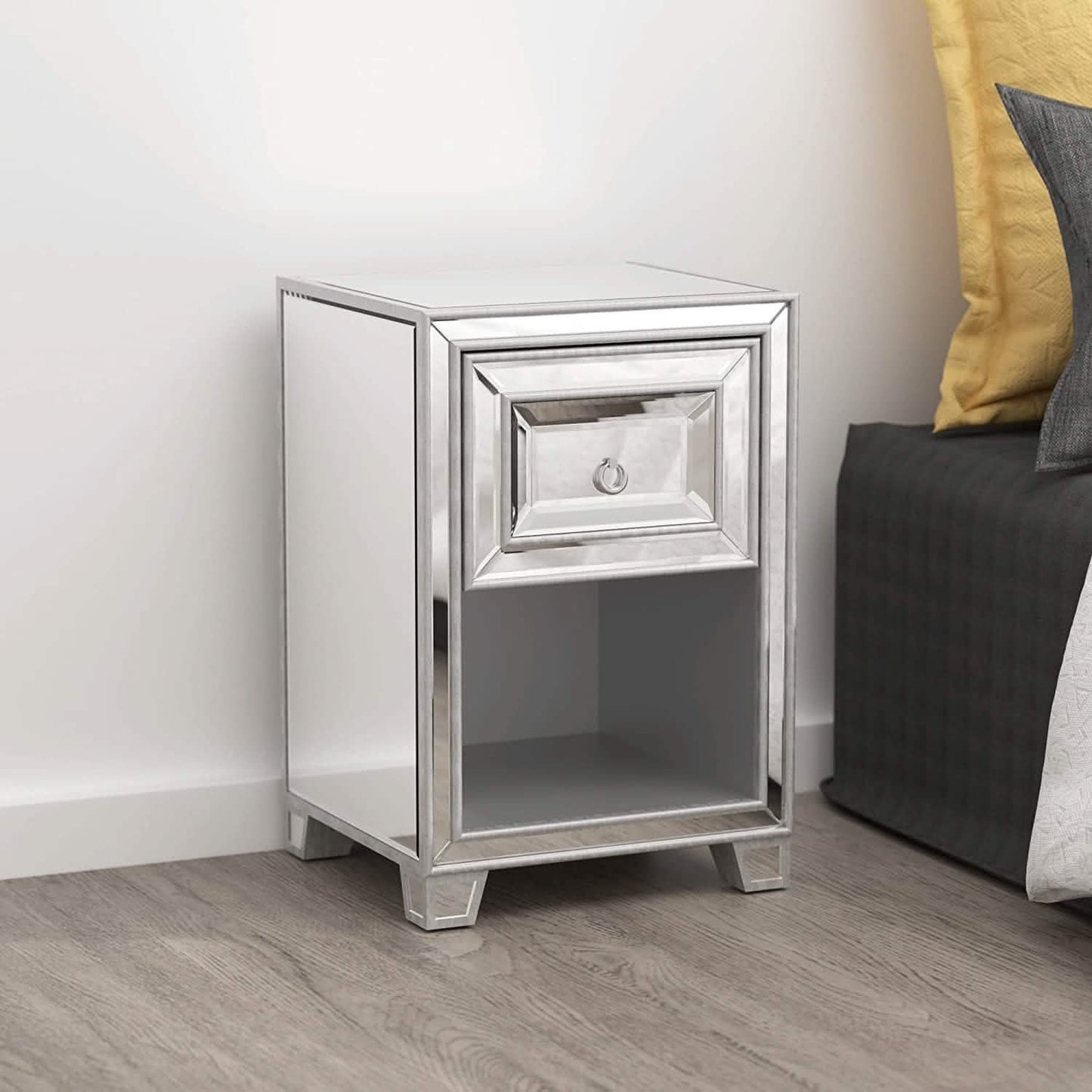 Mirrored Accent Bedside Coffee Table