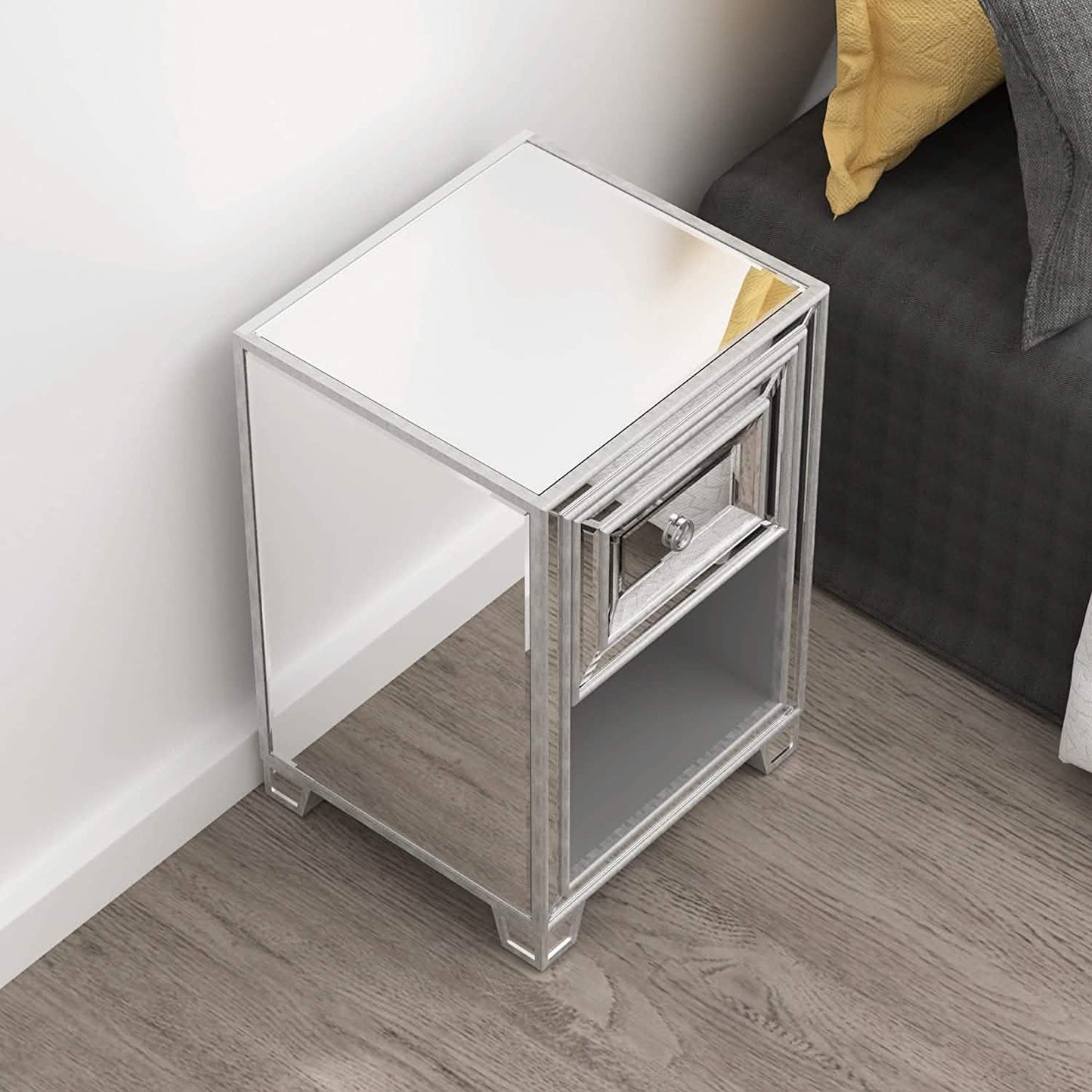 Mirrored Accent Bedside Coffee Table