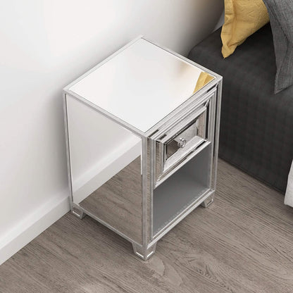 Mirrored Accent Bedside Coffee Table