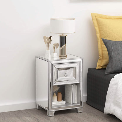 Mirrored Accent Bedside Coffee Table