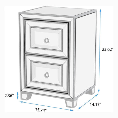 Mirrored Accent Bedside Coffee Table