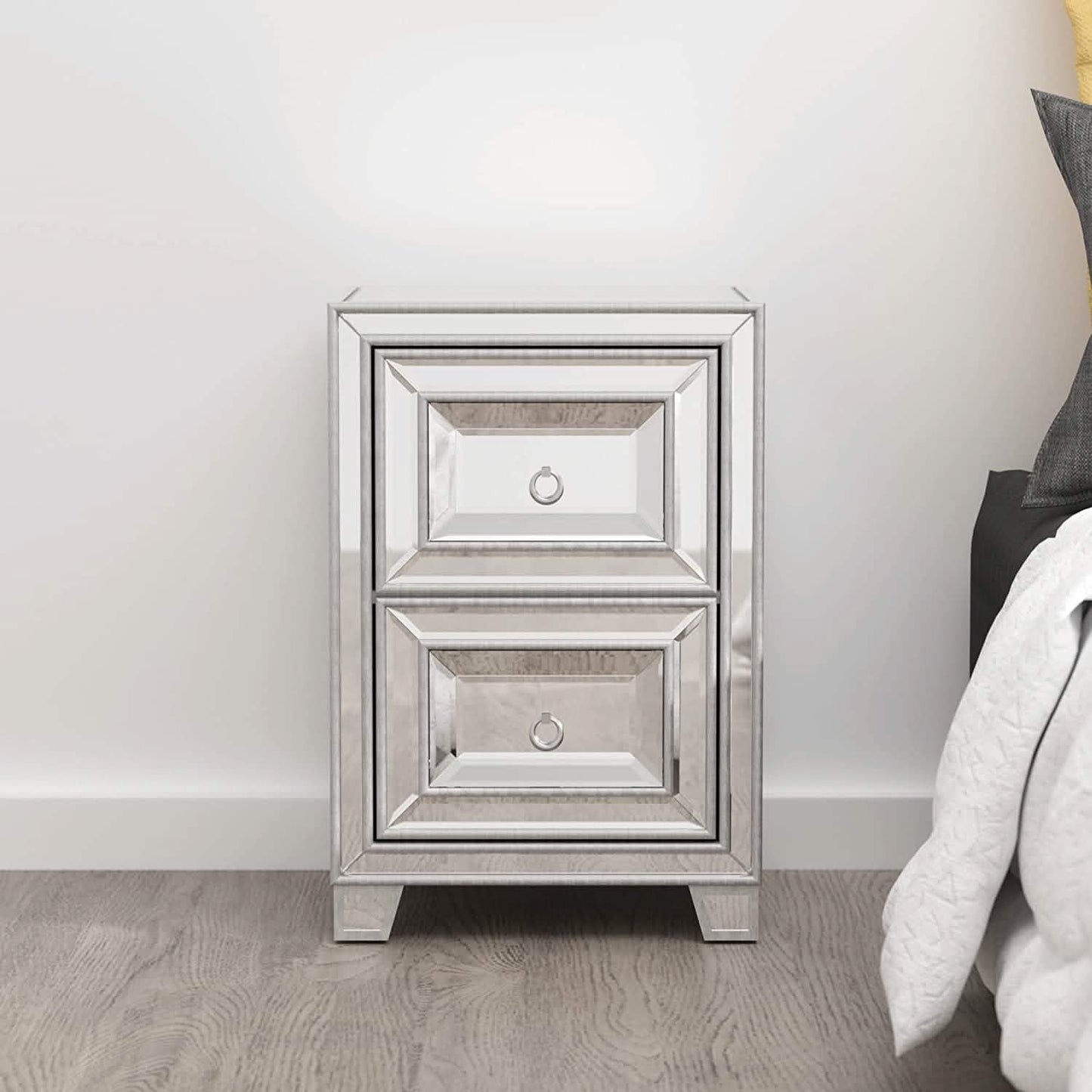 Mirrored Accent Bedside Coffee Table