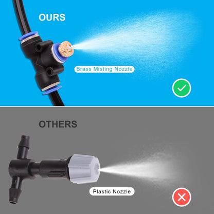 Misting Cooling System 65.6Ft Hose Line + 23 T-Joint Nozzles Water Sprayer