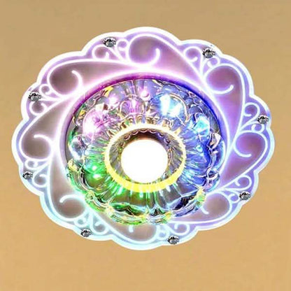 Modern Crystal LED Saving Bright Ceiling Blue Light Lamp Fixture Chandelier