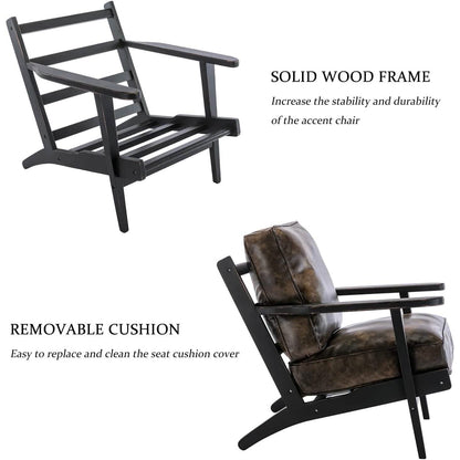 Modern Faux Leather Accent Chair
