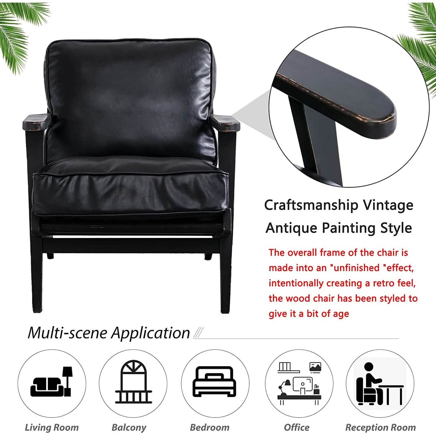 Modern Faux Leather Accent Chair