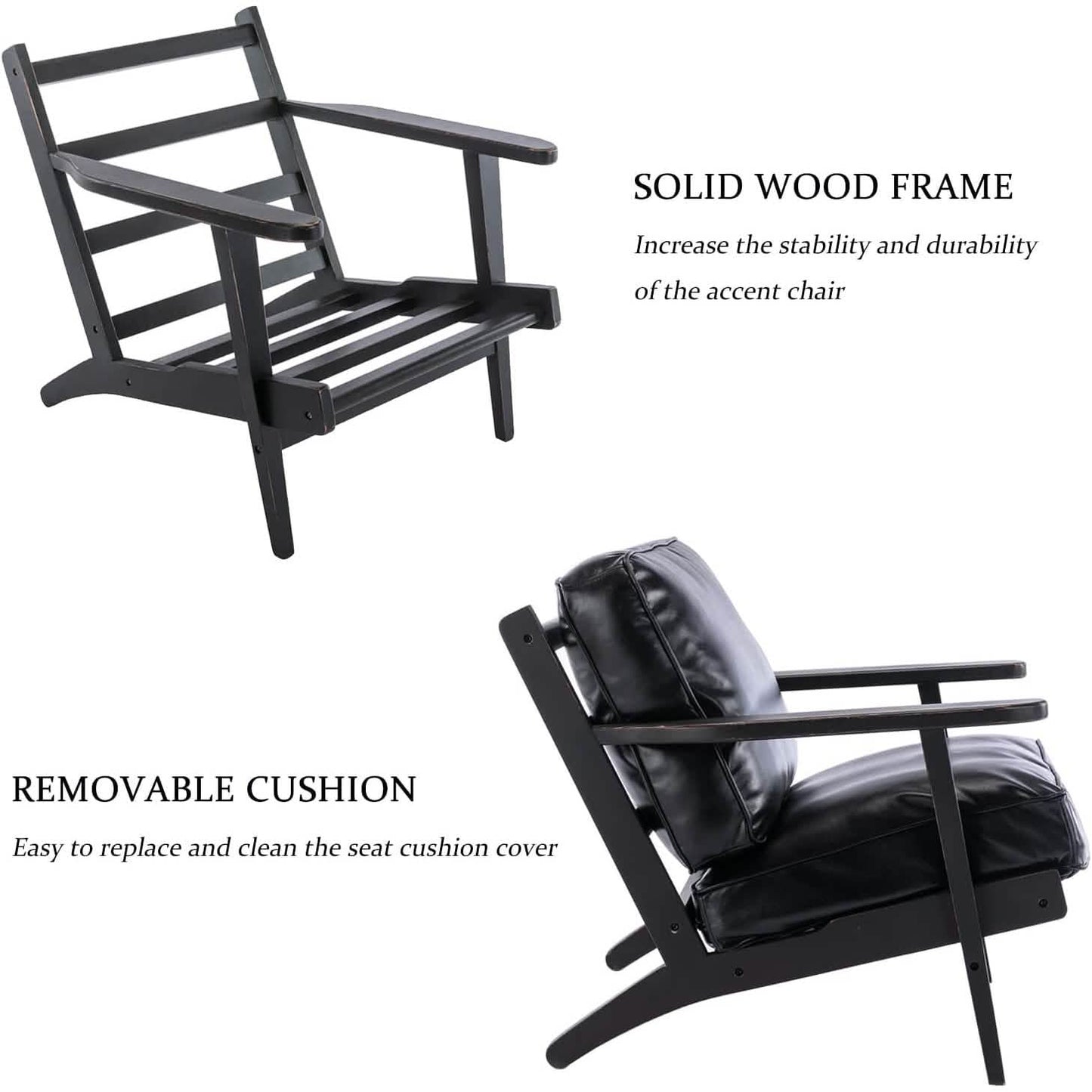 Modern Faux Leather Accent Chair