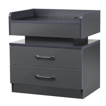 Modern Night Stand with LED Lights and Charging Station