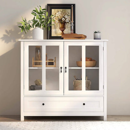 Modern Storage Cabinet with Metal Handles