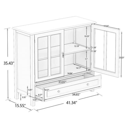 Modern Storage Cabinet with Metal Handles